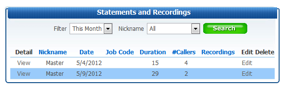 Statements and Recordings box